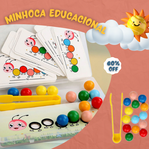 Brinquedo Educativo Minhoca Colorida Jogos